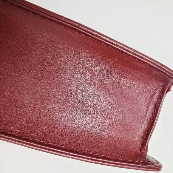 Cartier Bordeaux Shoulder Bag Double Flap Leather - Picture 10 of 16